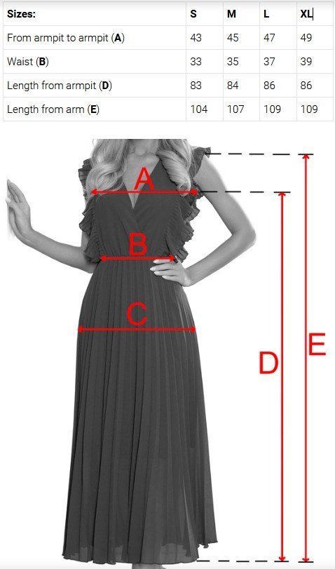 381-6 LINDA szyfonowa lekka sukienka z koronkowym dekoltem - BRUDNY RÓŻ - L