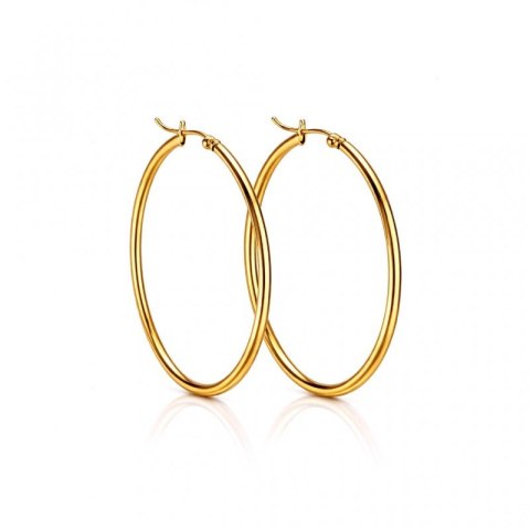 Kolczyki ze stali szlachetnej pozłacane 14k złotem, KOŁA 4,5 cm KST3537