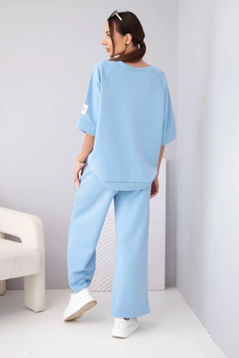 Komplet damski jeansowy oversize z miękkiego materiału