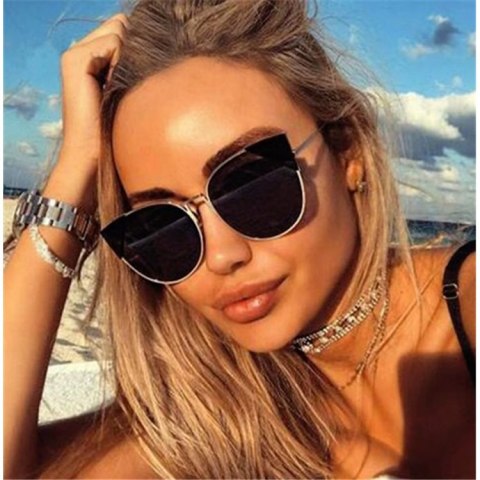 OKULARY LUSTRZANE CAT TRIANGLE - NIEBIESKIE OK85WZ4