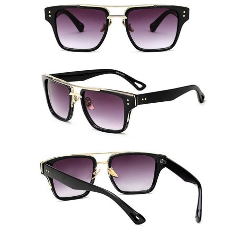 OKULARY UNISEX "ROYAL MAN" - CZARNE OK77