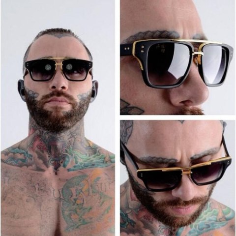 OKULARY UNISEX "ROYAL MAN" - CZARNE OK77