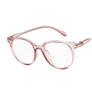 OKULARY plastikowe "ZERÓWKI" transparentne OK202R róż