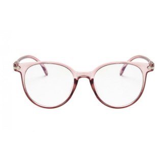 OKULARY plastikowe "ZERÓWKI" transparentne OK202R róż