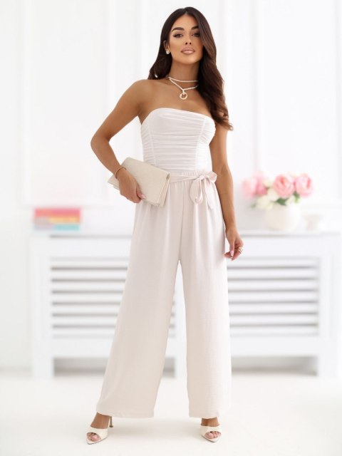 spodnie damskie letnie beżowe wiskoza 7/8