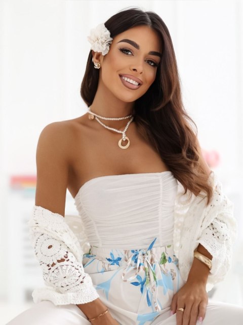 sweter damski ecru przewiewny bawełniany na ciepłe dni