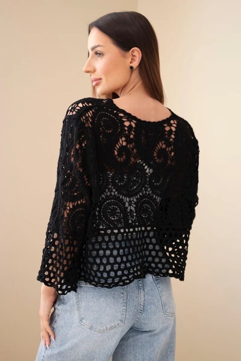 lekki sweter damski czarny na lato przewiewny