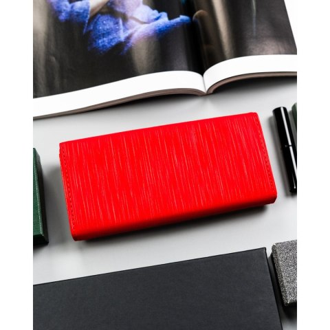 Duży, klasyczny, czerwony portfel damski ze skóry ekologicznej - 4U CAVALDI