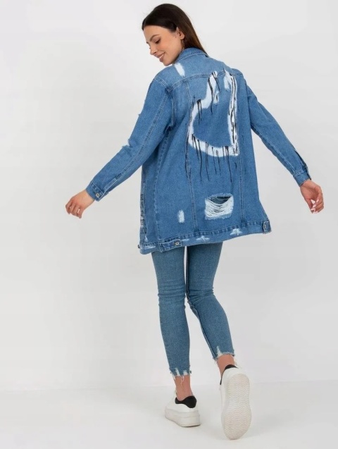 kurtka jeansowa damska długa casual styl miejski