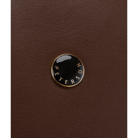 Brązowy mały plecak damski mini plecaczek ze skóry ekologicznej modny na suwak - Peterson