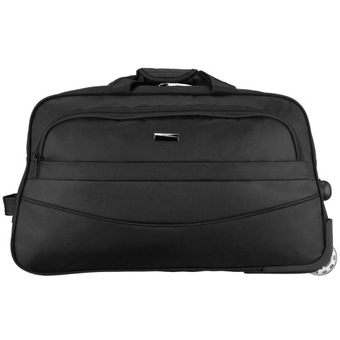 Czarna duża torba podróżna bagaż turystyczny na kółkach uchwyt teleskopowy torba weekendowa - Peterson