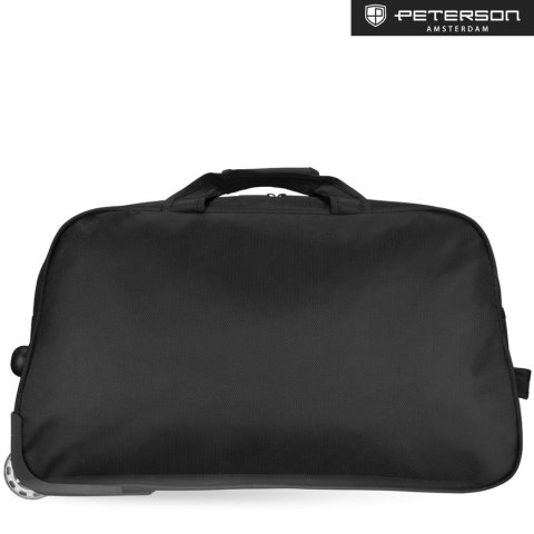 Czarna duża torba podróżna bagaż turystyczny na kółkach uchwyt teleskopowy torba weekendowa - Peterson