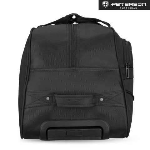 Czarna duża torba podróżna bagaż turystyczny na kółkach uchwyt teleskopowy torba weekendowa - Peterson