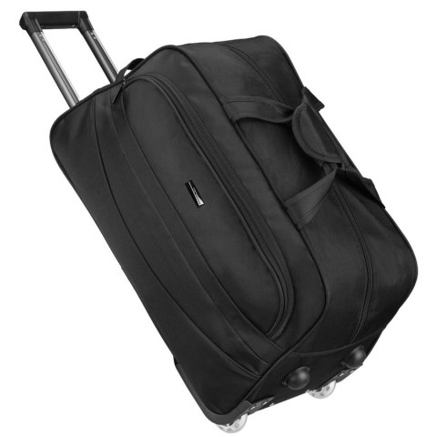Czarna duża torba podróżna bagaż turystyczny na kółkach uchwyt teleskopowy torba weekendowa - Peterson