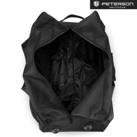 Czarna duża torba podróżna bagaż turystyczny na kółkach uchwyt teleskopowy torba weekendowa - Peterson