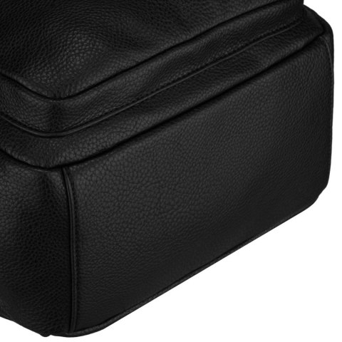 Czarny plecak damski duży mieści A4 zamykany na suwak miejski do pracy na uczelnię skóra ekologiczna - Peterson