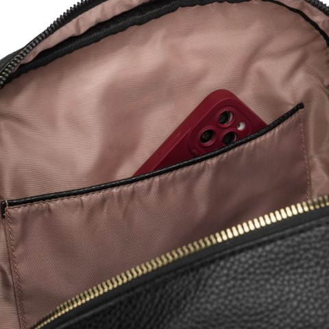 Czarny plecak damski duży mieści A4 zamykany na suwak miejski do pracy na uczelnię skóra ekologiczna - Peterson