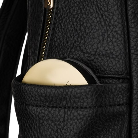 Czarny plecak damski duży mieści A4 zamykany na suwak miejski do pracy na uczelnię skóra ekologiczna - Peterson