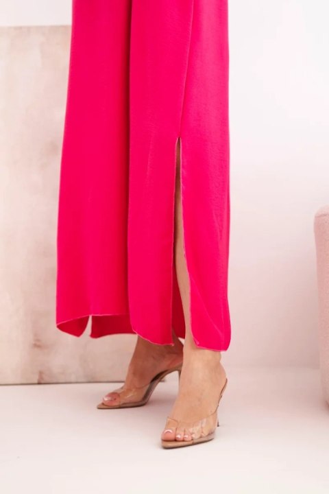 Sukienka długa na ramiączka fuksja, oversize, letnia