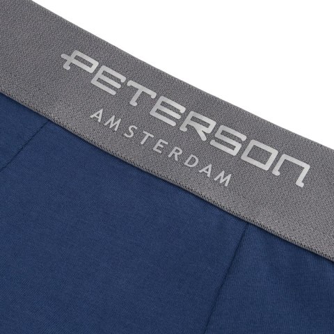 Bawełniane bokserki męskie zestaw 3 par czarne granatowe majtki L - Peterson 