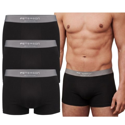  Bokserki męskie M majtki bawełniane czarne zestaw 3 pary - Peterson