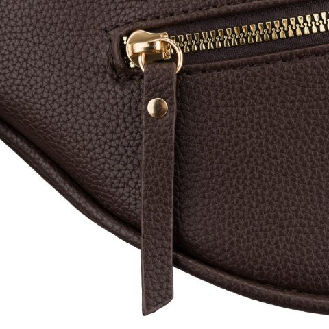 Brązowa saszetka damska na ramię skóra ekologiczna nerka mała listonoszka - Peterson