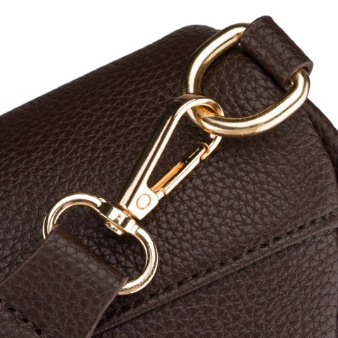 Brązowa saszetka damska na ramię skóra ekologiczna nerka mała listonoszka - Peterson