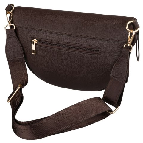 Brązowa saszetka damska na ramię skóra ekologiczna nerka mała listonoszka - Peterson