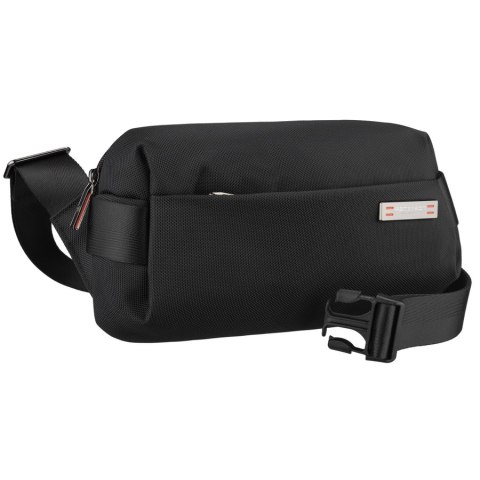 Czarna saszetka męska na ramię mała listonoszka miejska na suwak nerka crossbody lekka - Peterson