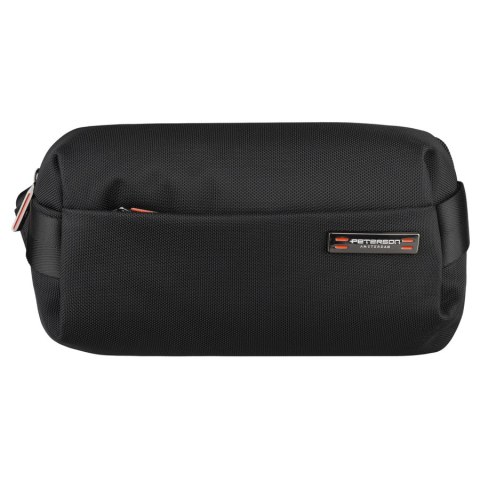 Czarna saszetka męska na ramię mała listonoszka miejska na suwak nerka crossbody lekka - Peterson