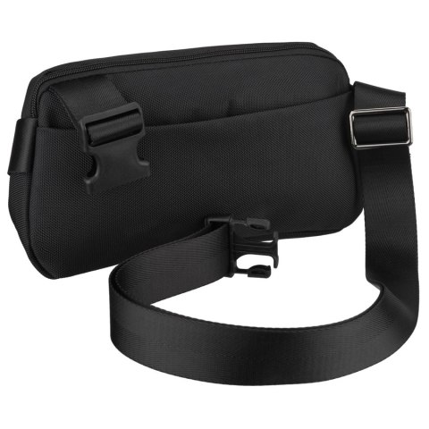 Czarna saszetka męska na ramię mała listonoszka miejska na suwak nerka crossbody lekka - Peterson