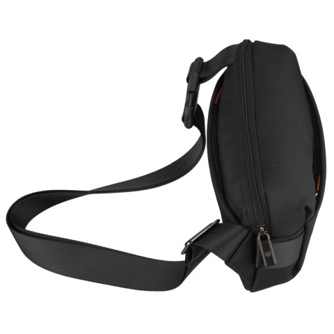 Czarna saszetka męska na ramię mała listonoszka miejska na suwak nerka crossbody lekka - Peterson