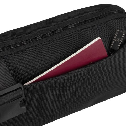 Czarna saszetka męska na ramię mała listonoszka miejska na suwak nerka crossbody lekka - Peterson