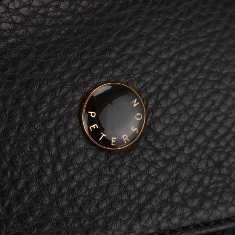 Czarny plecak damski mały ze skóry ekologicznej elegancki uchwyt na ramię torebka 2w1 - Peterson