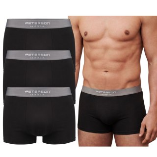  Majtki męskie bokserki bawełniane L czarne zestaw 3 pary - Peterson