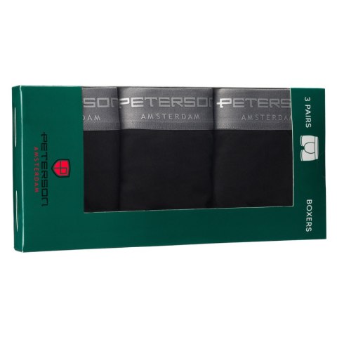  Majtki męskie bokserki bawełniane L czarne zestaw 3 pary - Peterson
