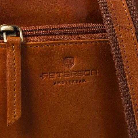 Mała listonoszka męska skórzana brązowa saszetka na ramię - Peterson