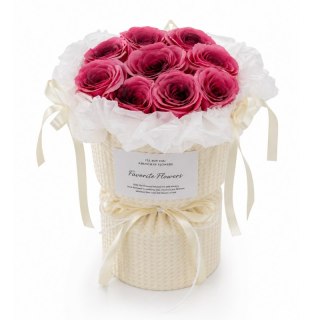 Flower box, bukiet zapachowych kwiatów mydlanych w pudełku, LED 9szt. BUK33B