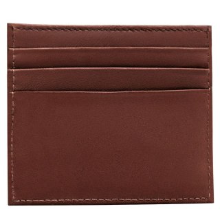 Brązowe, eleganckie etui na karty ze skóry naturalnej