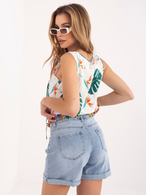 krótkie spodenki jeansowe damskie wysoki stan jasny denim wygodne lato