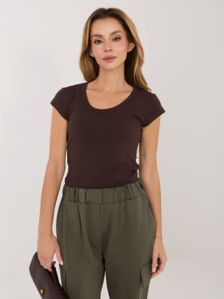 T-shirt-RV-TS-A1360.02P-ciemny brązowy