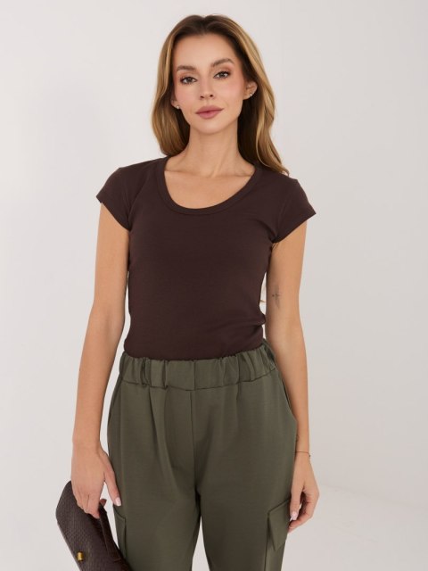 T-shirt-RV-TS-A1360.02P-ciemny brązowy