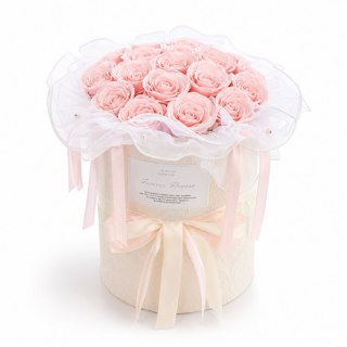 Flower box, bukiet zapachowych kwiatów mydlanych w pudełku, LED 18szt. BUK32