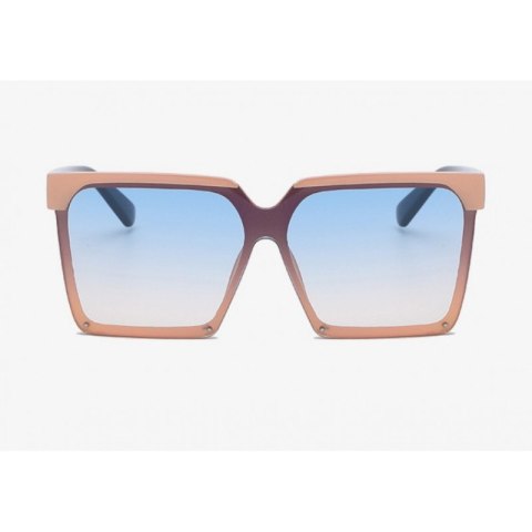 Modne różowe okulary damskie oversize z filtrem UV400