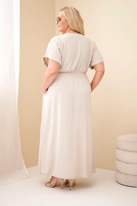 Długa sukienka maxi Plus Size w kolorze beżowym