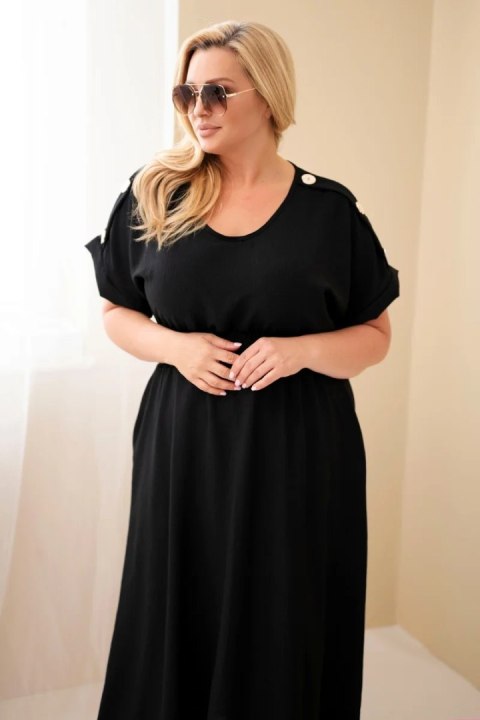 Sukienka damska Plus Size czarna z kieszeniami