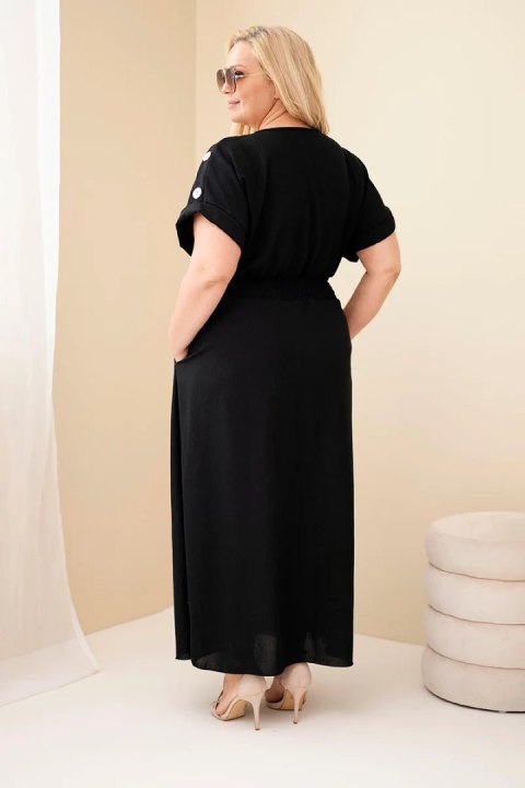 Sukienka Plus Size czarna z dekoltem V