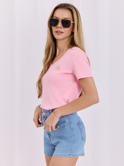 Różowy t-shirt damski do codziennych stylizacji