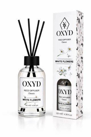 Classic White Flowers 120 ml – Dyfuzor Zapachowy z Patyczkami o Aromacie Białych Kwiatów