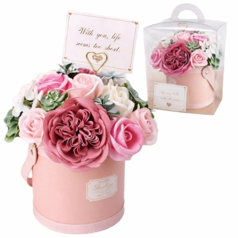 Elegancki flower box z kwiatami mydlanymi BUK10R